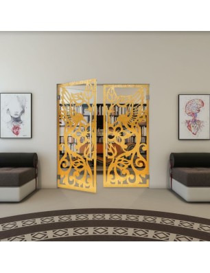 Pendeltür - Fineprint Model 112 Gold auf Klarglas