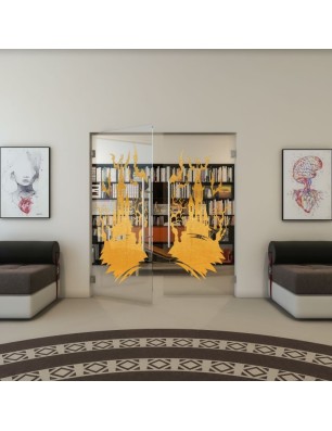 Pendeltür - Fineprint Model 114 Gold auf Klarglas