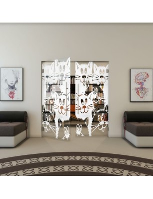 Pendeltür - Fineprint Model 115 Weiss auf Klarglas