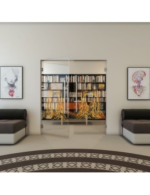 Pendeltür - Fineprint Model 119 Gold auf Klarglas