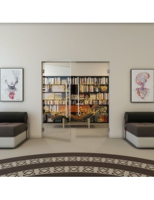 Pendeltür - Fineprint Model 128 Gold auf Klarglas