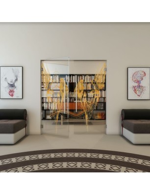 Pendeltür - Fineprint Model 131 Gold auf Klarglas