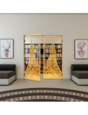 Pendeltür - Fineprint Model 132 Gold auf Klarglas