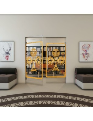 Pendeltür - Fineprint Model 135 Gold auf Klarglas