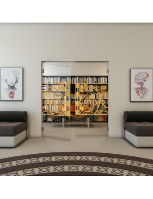 Pendeltür - Fineprint Model 137 Gold auf Klarglas