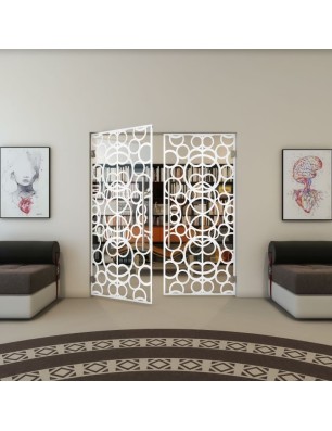 Pendeltür - Fineprint Model 144 Weiss auf Klarglas