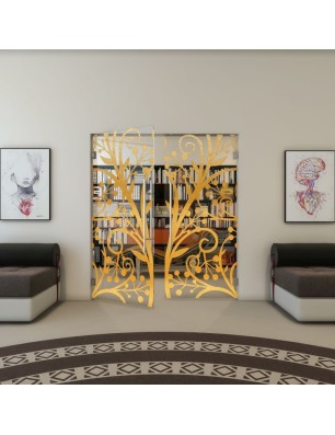 Pendeltür - Fineprint Model 146 Gold auf Klarglas