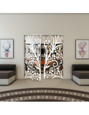 Pendeltür - Fineprint Model 146 Weiss auf Klarglas