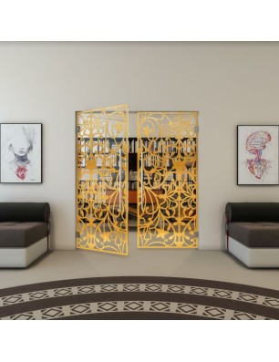 Pendeltür - Fineprint Model 147 Gold auf Klarglas