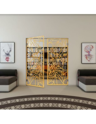 Pendeltür - Fineprint Model 148 Gold auf Klarglas