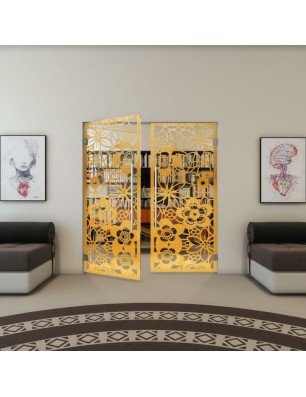 Pendeltür - Fineprint Model 149 Gold auf Klarglas