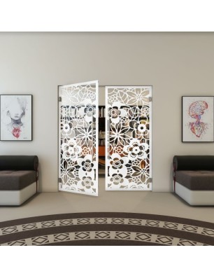 Pendeltür - Fineprint Model 149 Weiss auf Klarglas