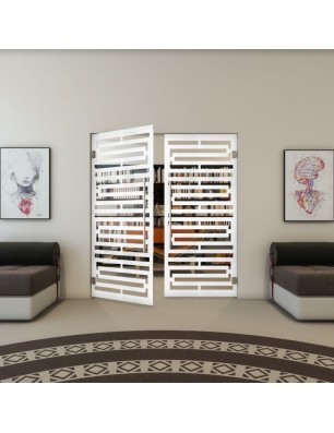 Pendeltür - Fineprint Model 153 Weiss auf Klarglas