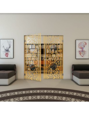 Pendeltür - Fineprint Model 154 Gold auf Klarglas