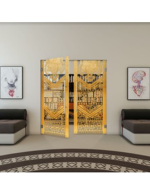 Pendeltür - Fineprint Model 156 Gold auf Klarglas