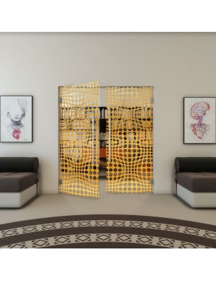 Pendeltür - Fineprint Model 162 Gold auf Klarglas