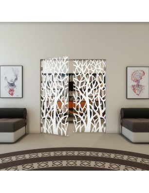 Pendeltür - Fineprint Model 167 Weiss auf Klarglas