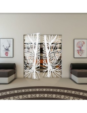 Pendeltür - Fineprint Model 169 Weiss auf Klarglas