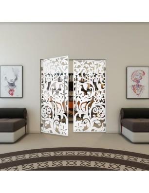 Pendeltür - Fineprint Model 170 Weiss auf Klarglas