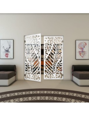 Pendeltür - Fineprint Model 173 Weiss auf Klarglas