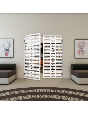 Pendeltür - Fineprint Model 174 Weiss auf Klarglas