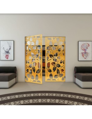 Pendeltür - Fineprint Model 175 Gold auf Klarglas