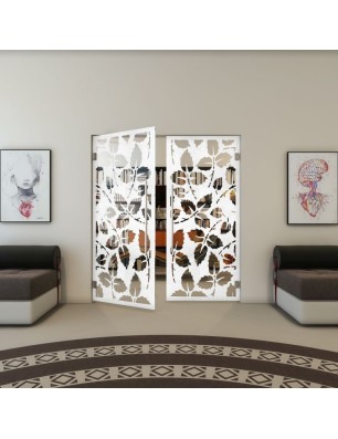 Pendeltür - Fineprint Model 175 Weiss auf Klarglas