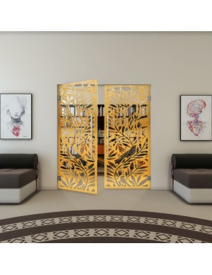 Pendeltür - Fineprint Model 177 Gold auf Klarglas