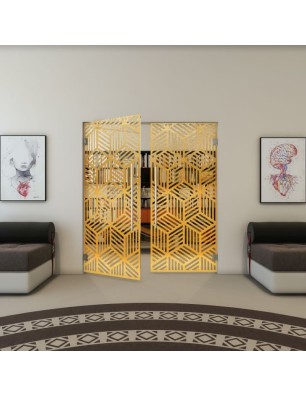 Pendeltür - Fineprint Model 179 Gold auf Klarglas