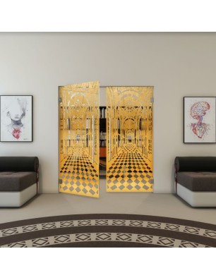 Pendeltür - Fineprint Model 181 Gold auf Klarglas