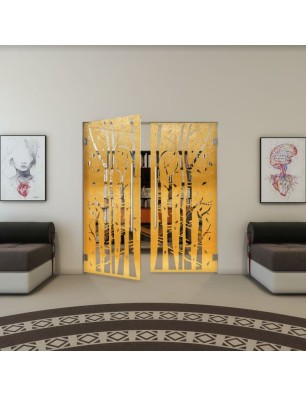 Pendeltür - Fineprint Model 182 Gold auf Klarglas