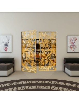 Pendeltür - Fineprint Model 184 Gold auf Klarglas