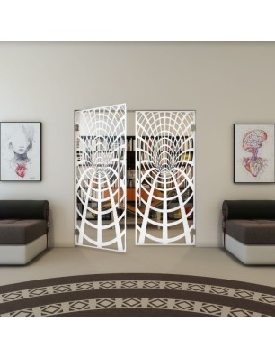 Pendeltür - Fineprint Model 185 Weiss auf Klarglas