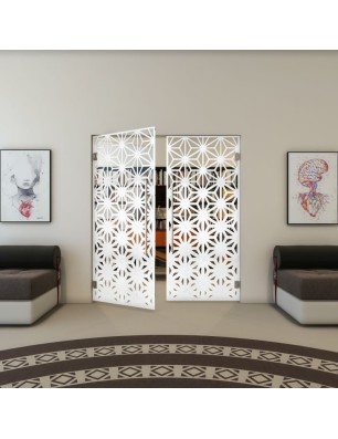 Pendeltür - Fineprint Model 187 Weiss auf Klarglas