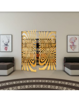 Pendeltür - Fineprint Model 189 Gold auf Klarglas