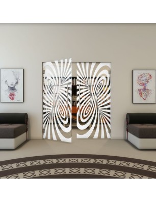 Pendeltür - Fineprint Model 189 Weiss auf Klarglas