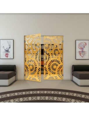 Pendeltür - Fineprint Model 191 Gold auf Klarglas