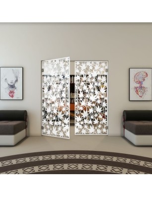 Pendeltür - Fineprint Model 192 Weiss auf Klarglas