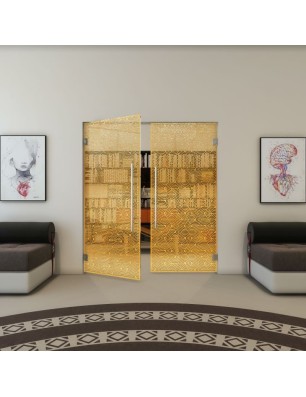 Pendeltür - Fineprint Model 193 Gold auf Klarglas