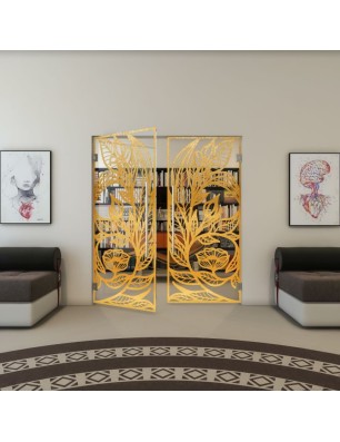 Pendeltür - Fineprint Model 196 Gold auf Klarglas