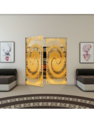 Pendeltür - Fineprint Model 197 Gold auf Klarglas