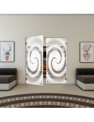 Pendeltür - Fineprint Model 197 Weiss auf Klarglas