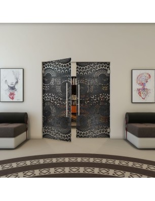 Pendeltür - Fineprint Model 198 Schwarz auf Klarglas