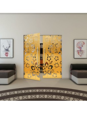 Pendeltür - Fineprint Model 199 Gold auf Klarglas