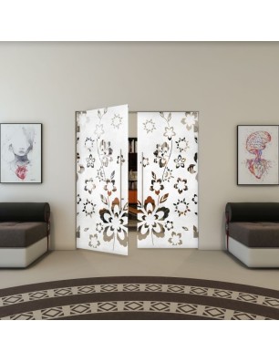 Pendeltür - Fineprint Model 199 Weiss auf Klarglas