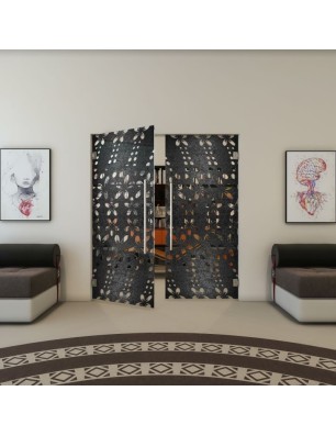 Pendeltür - Fineprint Model 203 Schwarz auf Klarglas