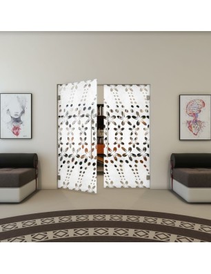 Pendeltür - Fineprint Model 203 Weiss auf Klarglas