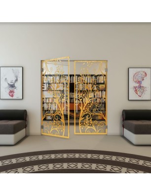 Pendeltür - Fineprint Model 204 Gold auf Klarglas