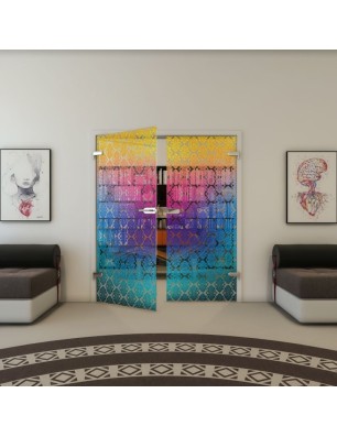 Ganzglastür - Fineprint Model 001 Verlauf auf Klarglas