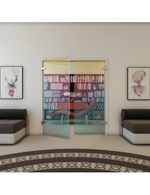 Ganzglastür - Fineprint Model 002 Verlauf auf Klarglas